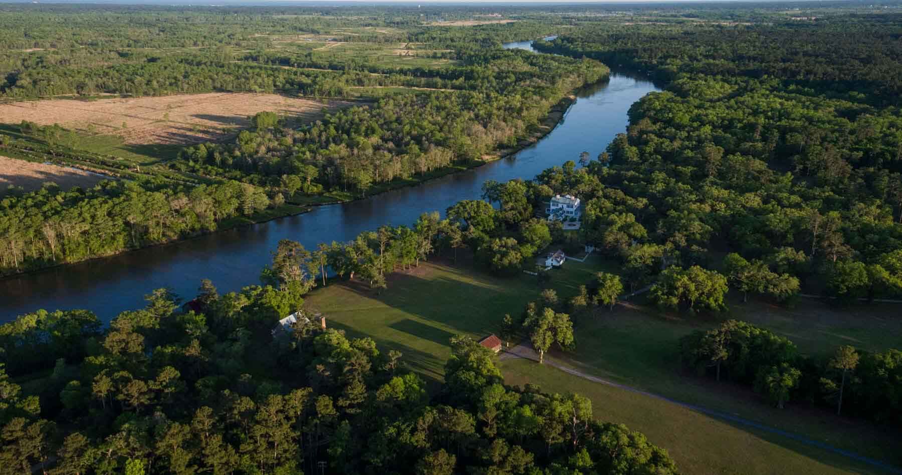 Chicora Wood aerial with Pee Dee River